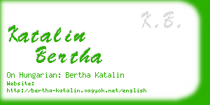 katalin bertha business card